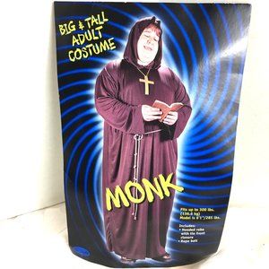 Monk Costume with Hood Brown Robe  Big & Tall Men NWT NOS